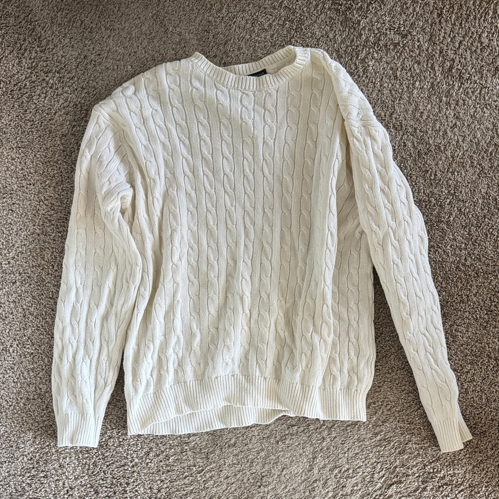 Brandy Cable Knit Sweater in White